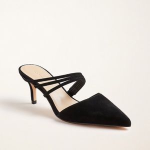 Ann Taylor Amabella Strappy Suede Mule Pumps